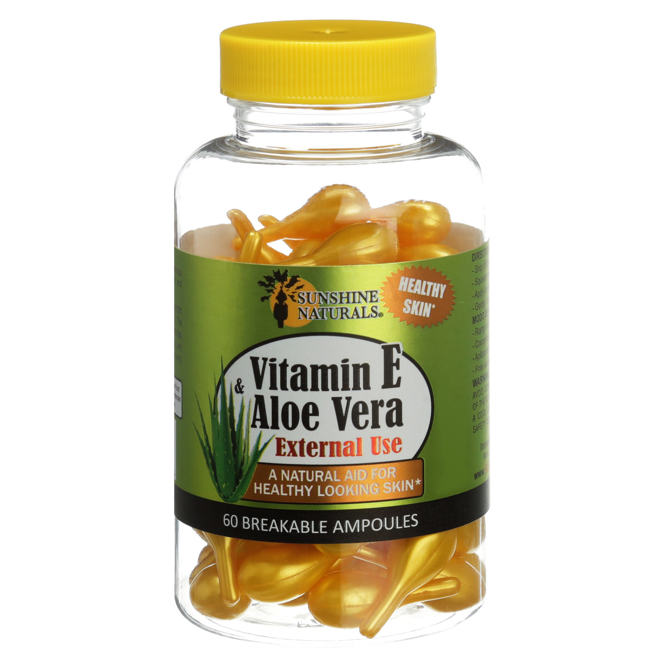 60 Sunshine Naturals Vitamin E & Aloe Vera Ampoules
