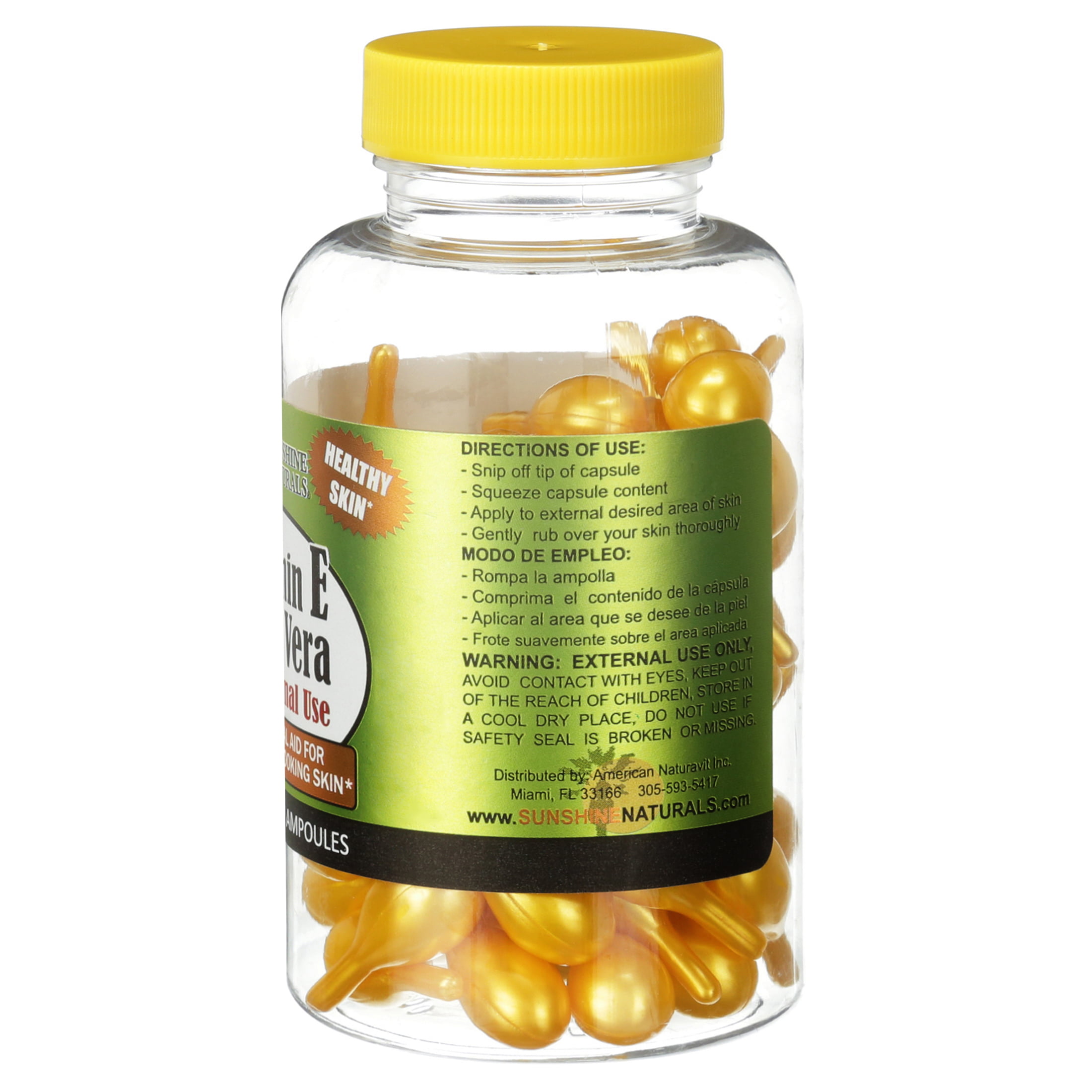 60 Sunshine Naturals Vitamin E & Aloe Vera Ampoules