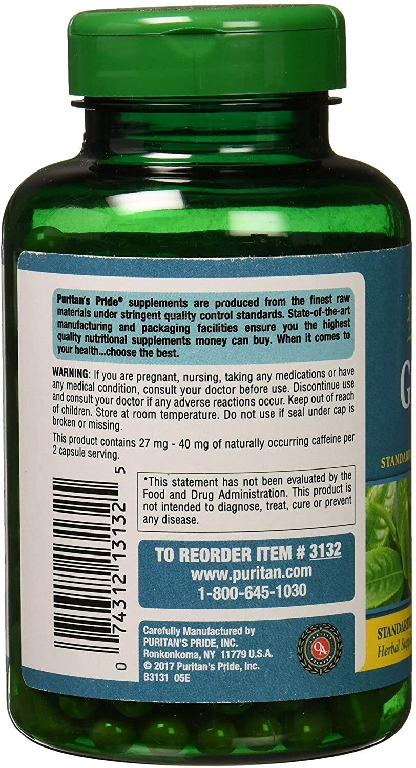 Puritan's Pride Green Tea Standardized Extract 315 mg