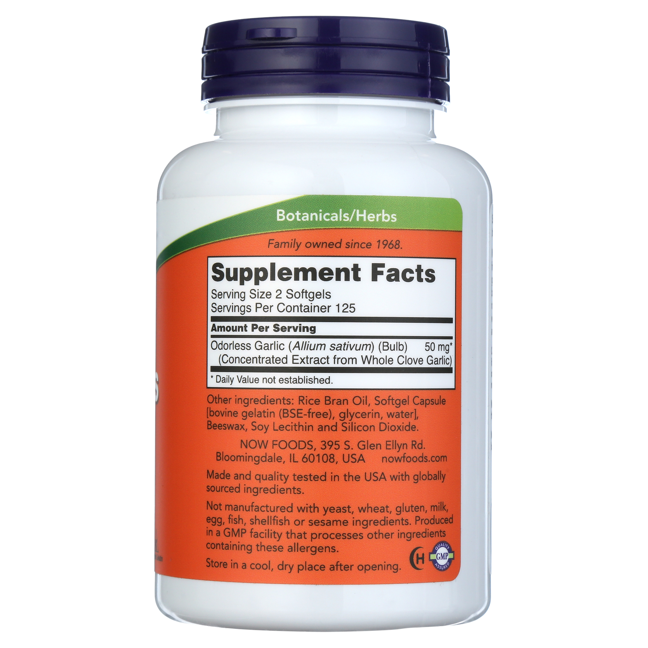 NOW Odorless Garlic Concentrated Extract Capsules (250)