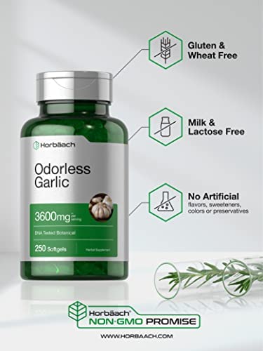 3600mg Odorless Garlic Softgels | Non-GMO, Gluten-Free