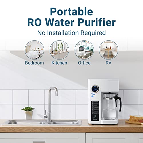 Bluevua RO100ROPOT Countertop Water Filter, 4 Stage Purification