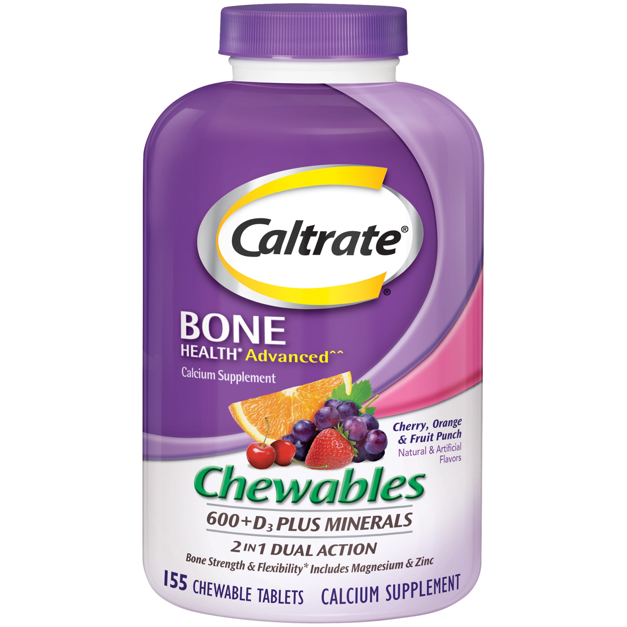 Caltrate Chewables Calcium Vitamin D Supplement - 155 Count