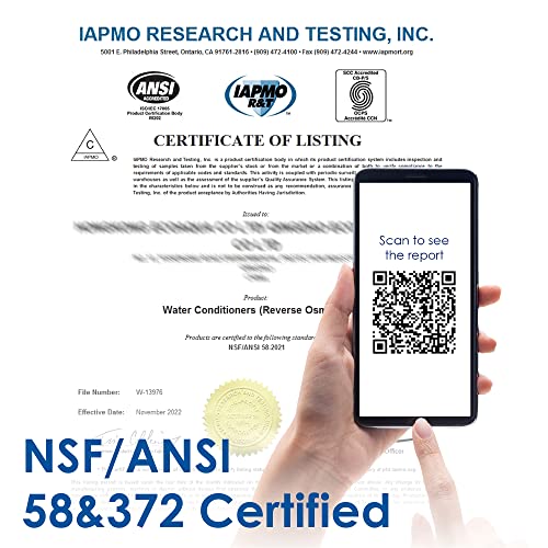 Waterdrop RO System, NSF/ANSI 58 & 372 Cert., 600 GPD