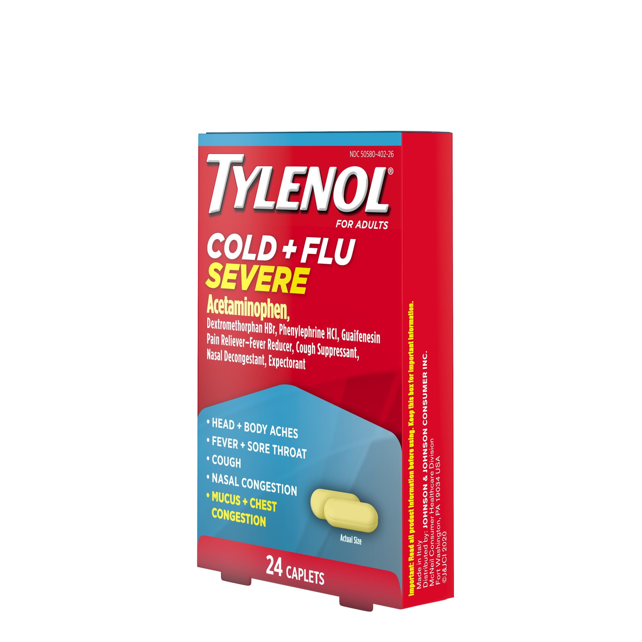 Tylenol Cold + Flu Severe Caplets, 24 ct
