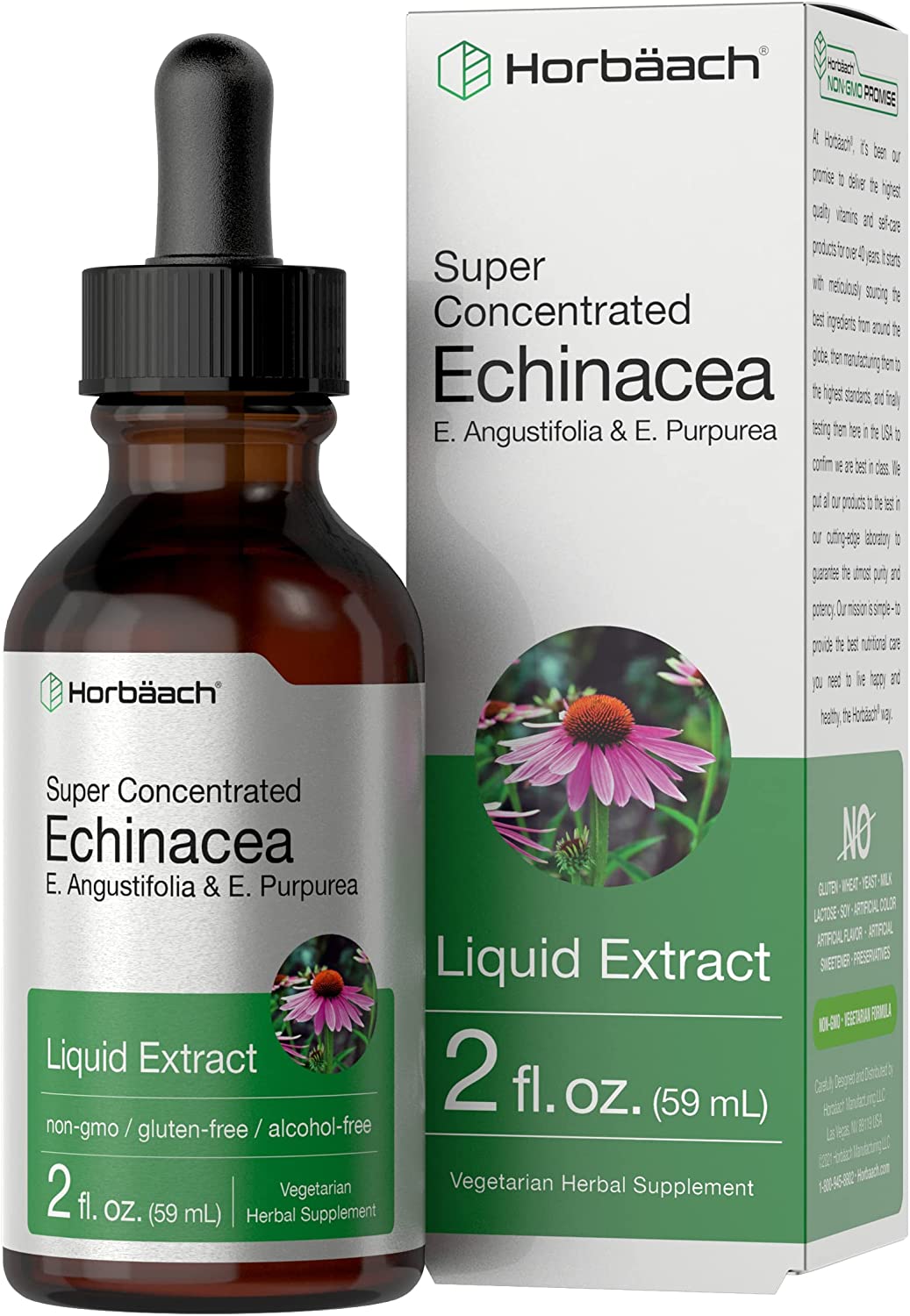 Horbaach Echinacea Extract, 2oz, Vegetarian & Alcohol-Free