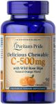 Puritan's Pride Chewable Vitamin C-500 mg with Rose HIPS
