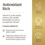 Solgar Vitamin E 268 MG (400 IU) (d-Alpha Tocopherol & Mixed Tocopherols), 100 Softgels - Supports Immune System & Skin Nutrition - Natural Antioxidant - Gluten Free, Dairy Free - 100 Servings