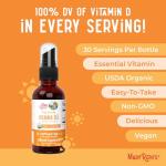 MaryRuth Organics Vitamin D USDA Organic | VIT D3 Liquid | Sugar Free | Liquid VIT D Spray Immune Support for Adults & Kids | Bone Health| Vegan | Gluten Free | Non-GMO | 30 Servings