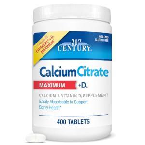 21st Century Vitamins Calcium Citrate Plus D3 Maximum Tablets, 400 Count