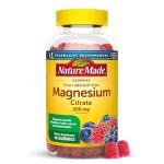 Nature Made High Absorption Magnesium Citrate 200 mg per serving, Magnesium Supplement for Muscle, Nerve, Bone and Heart Support, 60 Magnesium Gummies, 30 Day Supply