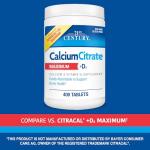 21st Century Vitamins Calcium Citrate Plus D3 Maximum Tablets, 400 Count