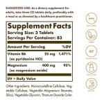 Solgar Magnesium with Vitamin B6, 250 Tablets - Promote Healthy Bone Mineralization, Support Nerve & Muscle Function, Energy Metabolism - Non-GMO, Vegan, Gluten Free, Dairy Free, Kosher - 83 Servings