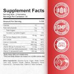 Iron Gummies - with Calcium, Zinc, Folate & Vitamin B12, C,B6 for Adults & Kids - Blood Builder & Energy Support for Iron Deficiency, Anemia, Vegan - 60 Gummies