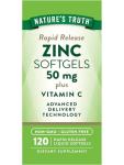 Nature's Truth Zinc with Vitamin C | 50mg | 120 Softgels | Non-GMO & Gluten Free Supplement