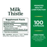 Milk Thistle by Nature's Bounty, Herbal Health Supplement, Supports Liver Health, 175mg, 100 Softgels