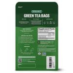FGO Organic Green Tea, 100 Count Eco-Conscious Tea Bags, Caffeinated, Resealable Pouch, Packaging May Vary (Pack of 1)