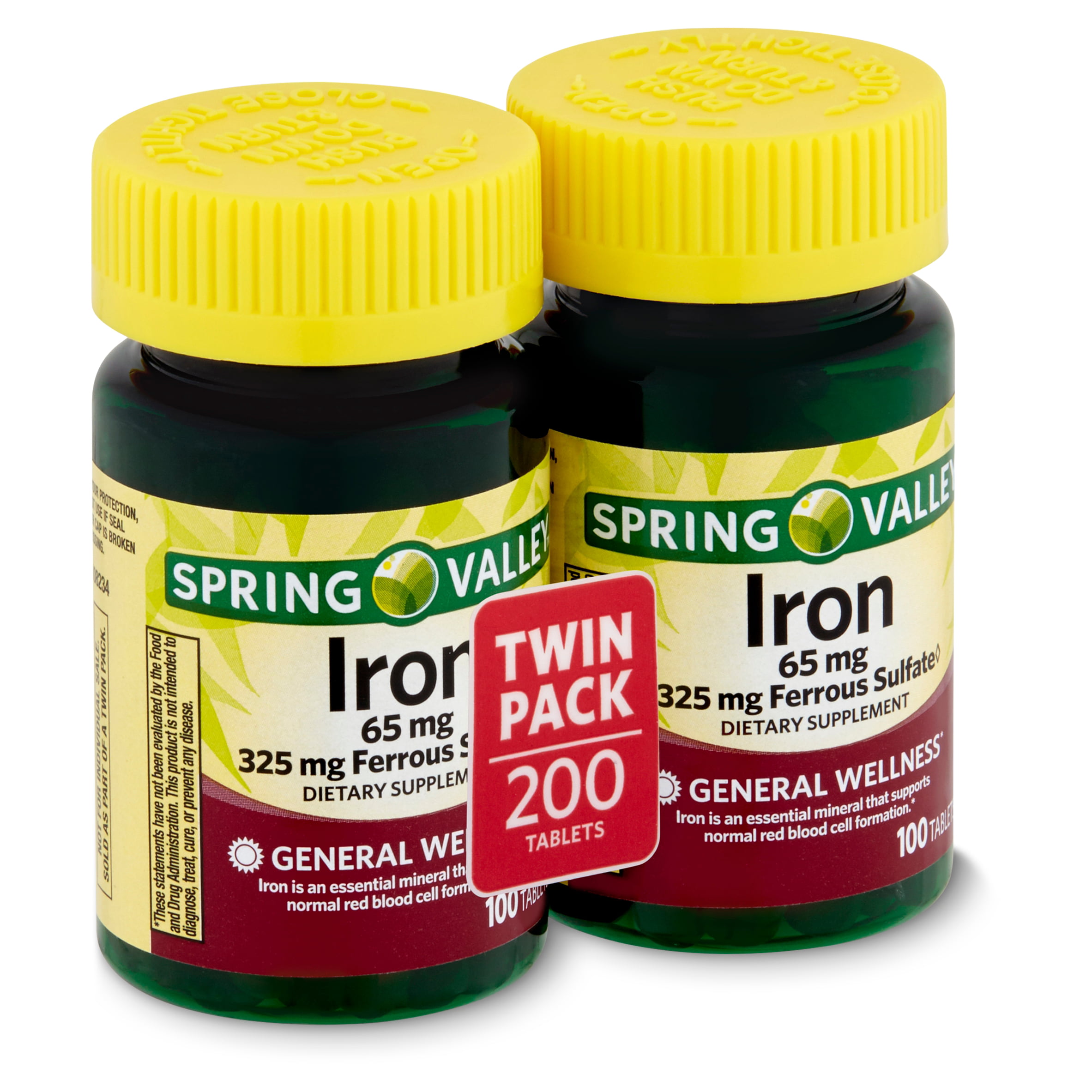 Iron Tablets - Spring Valley Twin Pack 100cnt