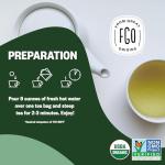 FGO Organic Green Tea, 100 Count Eco-Conscious Tea Bags, Caffeinated, Resealable Pouch, Packaging May Vary (Pack of 1)