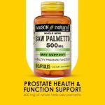 MASON NATURAL Saw Palmetto 500 mg, Supports Prostate Health & Urinary Function, 90 Capsules