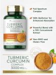 Carlyle Turmeric Curcumin with Black Pepper 3000mg | 90 Powder Capsules | Complex Supplement with Bioperine | Non-GMO, Gluten Free