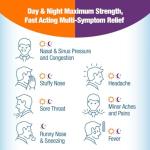 Contac Non-Drowsy Day & Multi-Symptom Night Cold & Flu Medicine, Maximum Strength Relief for Fever, Sore Throat, Nasal Congestion, Head & Body Aches, Runny Nose, 28 Count, 16 Day, 12 Night Caplets