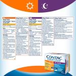 Contac Non-Drowsy Day & Multi-Symptom Night Cold & Flu Medicine, Maximum Strength Relief for Fever, Sore Throat, Nasal Congestion, Head & Body Aches, Runny Nose, 28 Count, 16 Day, 12 Night Caplets