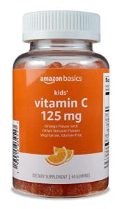 Amazon Basics Kids' Vitamin C 125mg Gummies, Orange, 60 Count, Immune Health, 2 Month Supply (Previously Solimo)