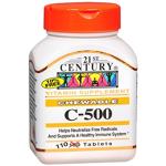 21st Century Vitamin C 500 mg Chewable Tablets, Orange, 110 Count