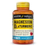 MASON NATURAL Magnesium & Vitamin D3 with Turmeric, 60 Day Supply Dietary Supplement with 500 mg Magnesium, 3000 IU Vitamin D3, and 150 mg Turmeric