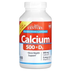 21st Century Calcium 500 mg Plus D3 Tablets, 400 Count