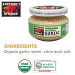 Emperor's Kitchen Organic Chopped Garlic, USDA Certified Organic, Vegan, Ready-to-Use, 4.5 oz Jar
