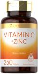 Carlyle Vitamin C with Zinc | 250 Softgels | Bioavailable | Ascorbic Acid | Zinc Oxide | Non-GMO and Gluten Free Supplement