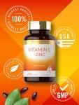 Carlyle Vitamin C with Zinc | 250 Softgels | Bioavailable | Ascorbic Acid | Zinc Oxide | Non-GMO and Gluten Free Supplement