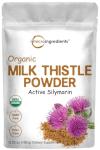 Organic Milk Thistle Powder, 3.5 oz (400 Servings) | Herbal Liver Support Milk Thistle Supplement | Liver Detox & Antioxidant Support | Contains Active Silymarin | Non-GMO, Vegan Friendly