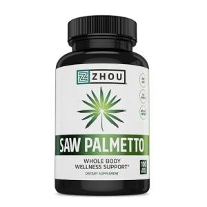 Zhou Saw Palmetto Supplement for Men - Premium Complex, Advanced Formula, Extra Strength 450mg Saw Palmetto Berry Per Capsule - 100 Vegetarian Capsules