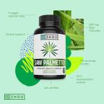 Zhou Saw Palmetto Supplement for Men - Premium Complex, Advanced Formula, Extra Strength 450mg Saw Palmetto Berry Per Capsule - 100 Vegetarian Capsules
