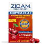 Zicam Cold Remedy Zinc Lozenges, Wild Cherry Flavor, Homeopathic, Soothes Sore Throat and Coughs, Cold Shortening Medicine, Shortens Cold Duration, 25 Count