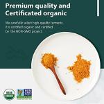 Soeos Organic Turmeric Powder 10oz (284g), Non-GMO Verified, USDA Organic, Natural Curcumin, Lab Tested for Purity, Sealed Package To Keep Turmeric Fresh