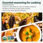 Soeos Organic Turmeric Powder 10oz (284g), Non-GMO Verified, USDA Organic, Natural Curcumin, Lab Tested for Purity, Sealed Package To Keep Turmeric Fresh