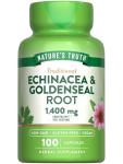 Nature's Truth Echinacea Goldenseal Capsules | 1400mg | 100 Count | Vegan, Non-GMO & Gluten Free Supplement | Herbal Support Complex