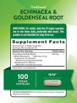 Nature's Truth Echinacea Goldenseal Capsules | 1400mg | 100 Count | Vegan, Non-GMO & Gluten Free Supplement | Herbal Support Complex