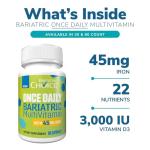 Bariatric Choice Once-Daily Bariatric Multivitamin with 45 mg of Iron | Easy to Swallow Capsule | Vitamin for Bariatric Surgery Patients | 90 Count (3-Month Supply)
