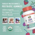 MaryRuth Organics Toddler Multivitamin Gummies + Postbiotics | USDA Organic | Vitamins for Kids Ages 2+ | Immune Support | Vitamin C | Vitamin D3 | Vitamin A | Zinc | Vegan | Non-GMO | 60 Servings