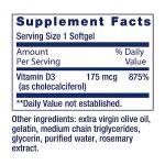 Life Extension Vitamin D3 175 mcg (7000 IU), Immune System Support, Bone Health, Brain Performance, Gluten-Free, Non-GMO, Once Daily, Two-Month Supply, 60 softgels