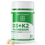 Vitamin D3 K2 10,000 IU with Magnesium Glycinate 500mg - Bone Health, Immune Support, Energy & Mood - Non-GMO, Gluten-Free, Sugar-Free Softgels for Women & Men (60 softgels)