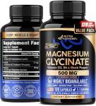 Magnesium Glycinate 500 mg - Chelated Supplement - 98% High Absorption - Support for Sleep, Muscle & Heart Health - Made in USA, Lab Tested & Non-GMO - 120 Capsules