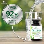 Calcium Supplement with Vitamin D - 1200 mg Calcium Carbonate with 1600 IU of D3 Vitamins - Supports Bone Strength, Teeth & Immune System - Natural & Easily Absorbable for Women & Men - 120 Tablets