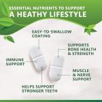 Calcium Supplement with Vitamin D - 1200 mg Calcium Carbonate with 1600 IU of D3 Vitamins - Supports Bone Strength, Teeth & Immune System - Natural & Easily Absorbable for Women & Men - 120 Tablets