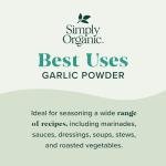 Simply Organic Garlic Powder, 3.64-Ounce Jar, Pure A-Grade Organic Garlic, Dried & Ground, Kosher, No ETO, Non GMO